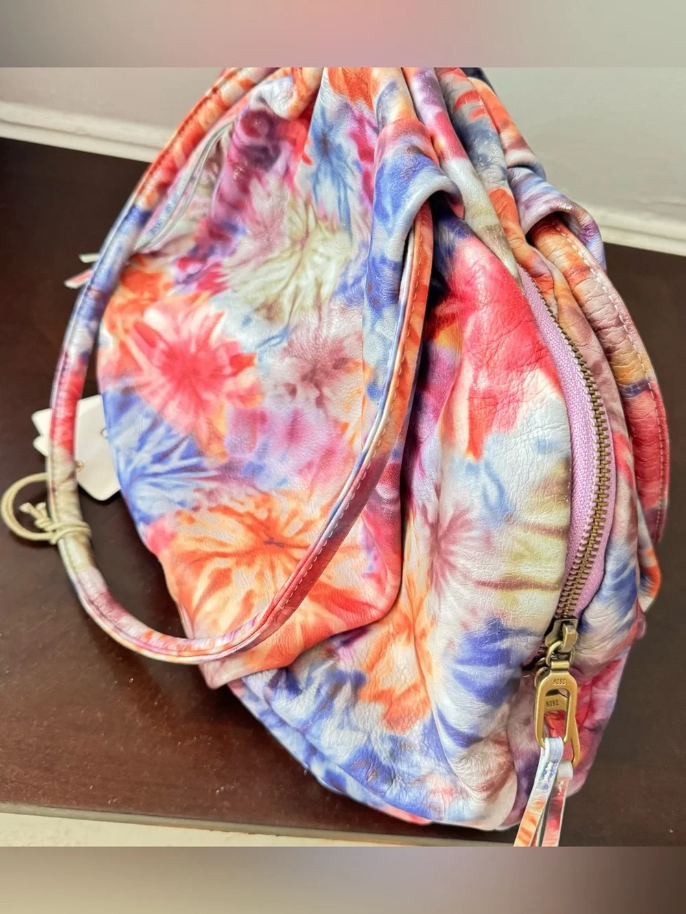 HOBO International Floral Leather Shoulder Bag NWT Slouchy Multi Color Purse